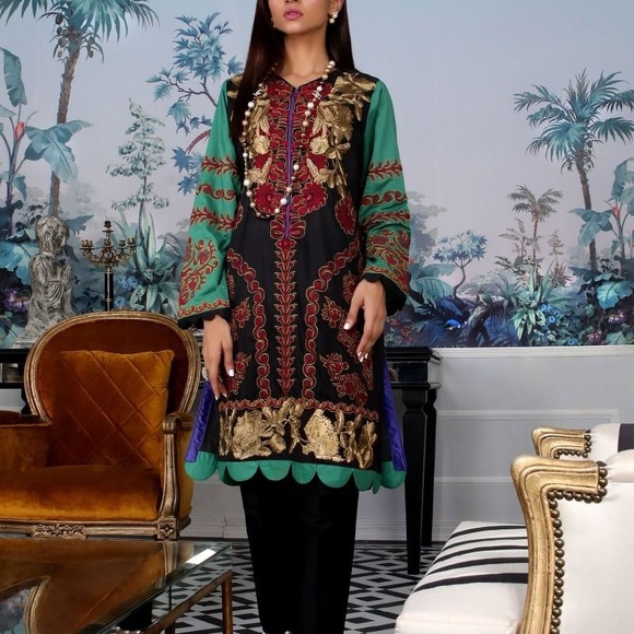 Pakistani designers shirt party wear - Picture 1 of 3